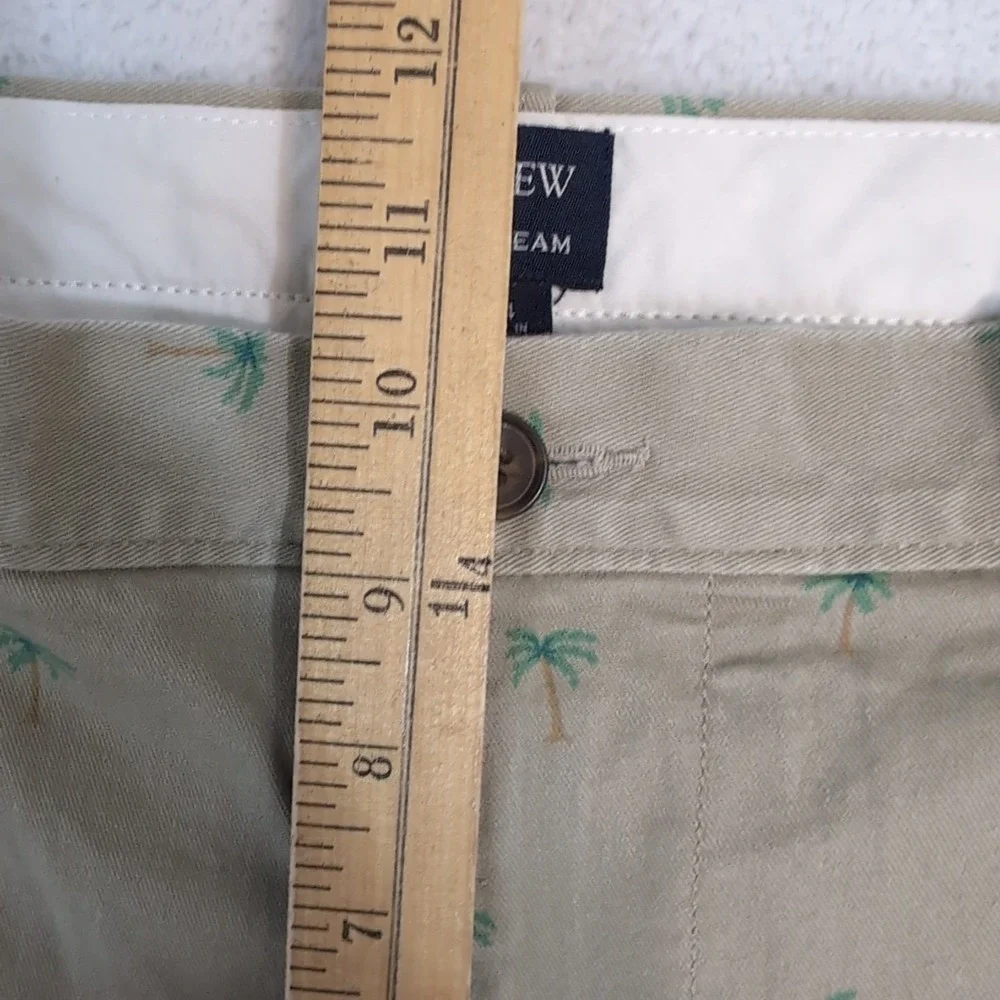 J. Crew Shorts Mens 34 Khaki Summer Re-Imagined Palm‎ Trees Tan Chino 9